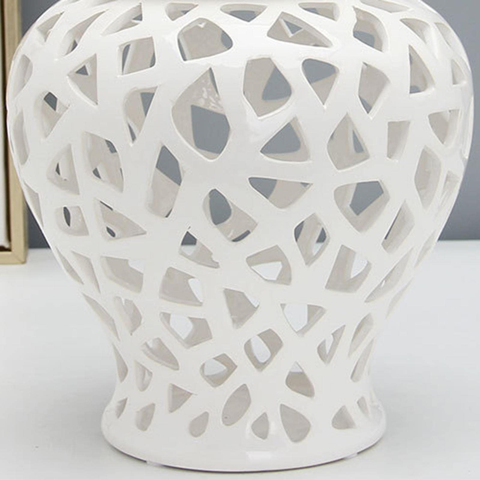 perfk Vaso da 28 cm, smaltato Creativo, Decorazione Artigianale, Vaso in Ceramica per Composizione da