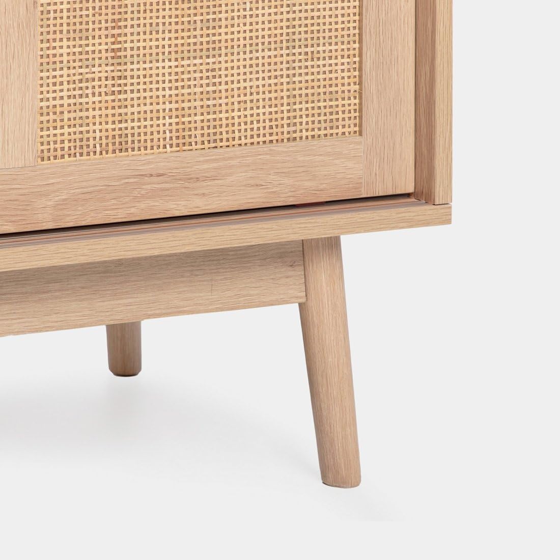 KLAST Mueble TV PB, melamina, ratán Natural Color Natural 56 cm x 180 cm