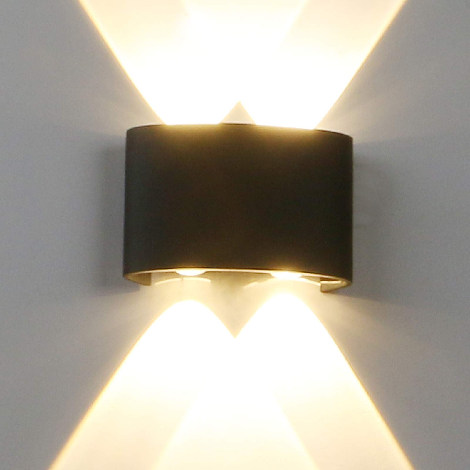Yosoan 3000K Lighting Modern Ip65 Sconce Outdoor Led Wall Lamp, Garden Corridor Balcony Up Down Wall Lights 4W (3000K)