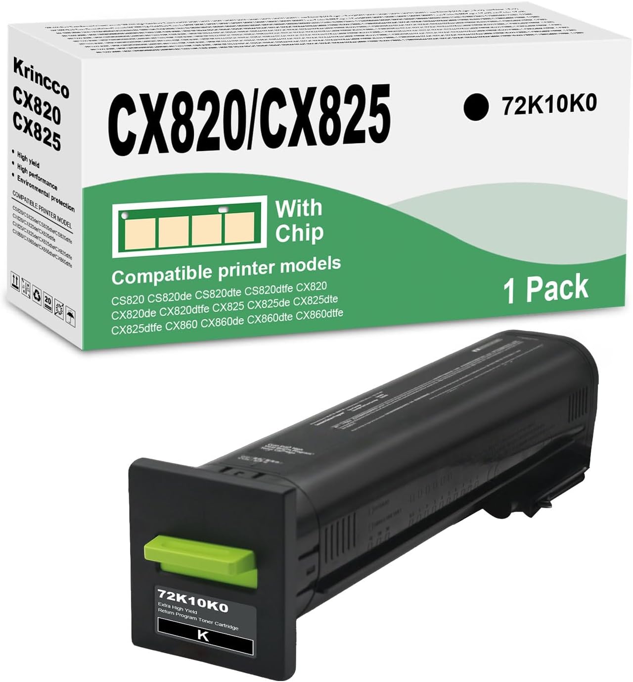 Remanufactured CX820 Toner Cartridge High Yield Replacement for Lexmark CX825 CX820 CS820 CX860 CX825de CX820dtfe CX825dte CX820de CX825dtfe CS820de CS820dtfe CS820dte Printer(1BK)