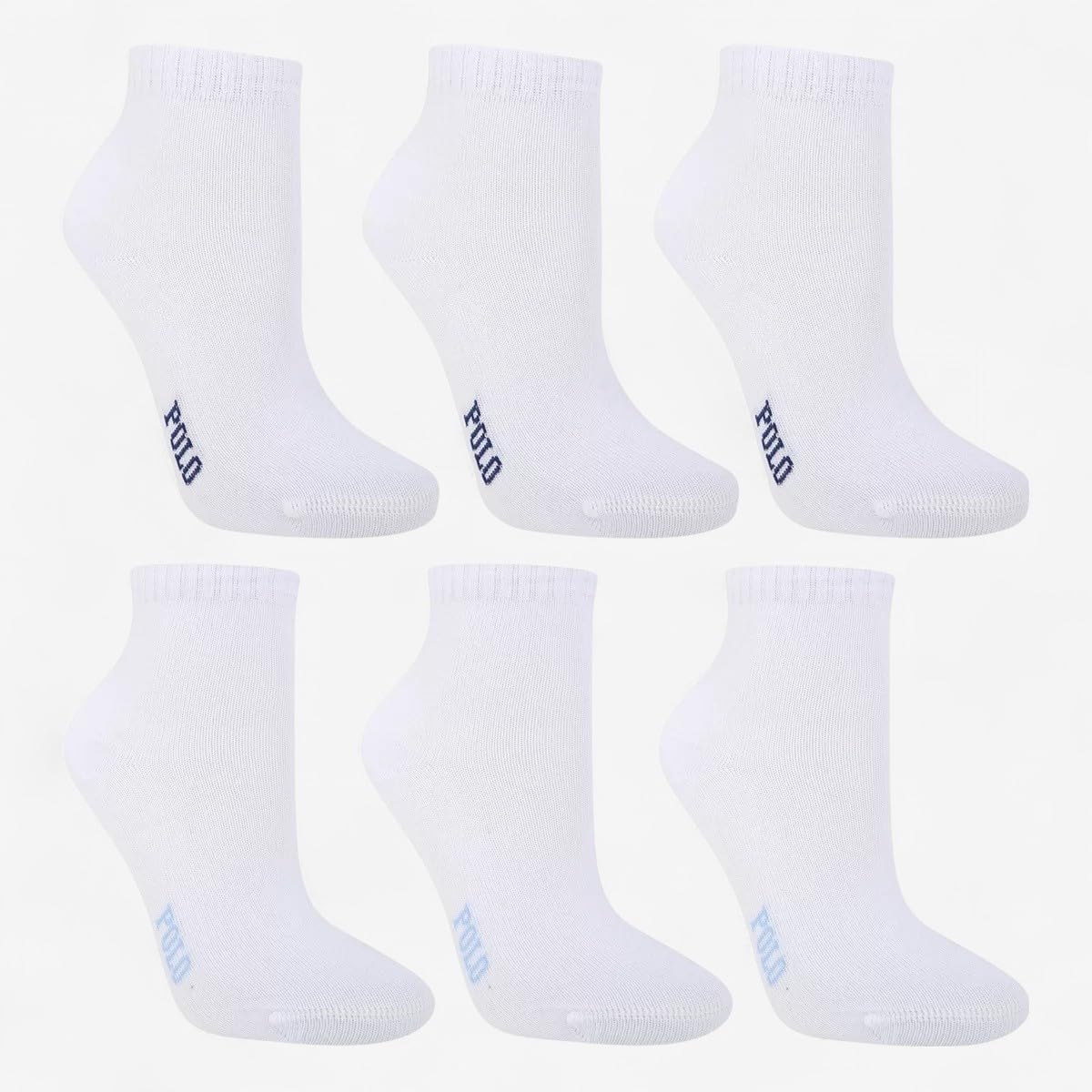 Kit 6 Pares Meia Infantil Polo London Club, Cano Médio Algodão Confort Respirável Unissex