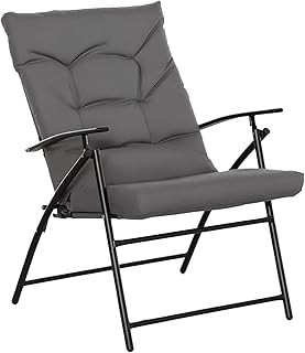 Outsunny Chaise de Camping Chaise de pêche Pliante et Portable, Dossier Haut, Coussin rembourré et Amovible, pour randonnée, pêche, Plage et Pique-Nique, 65 x 65 x 94 cm, Gris