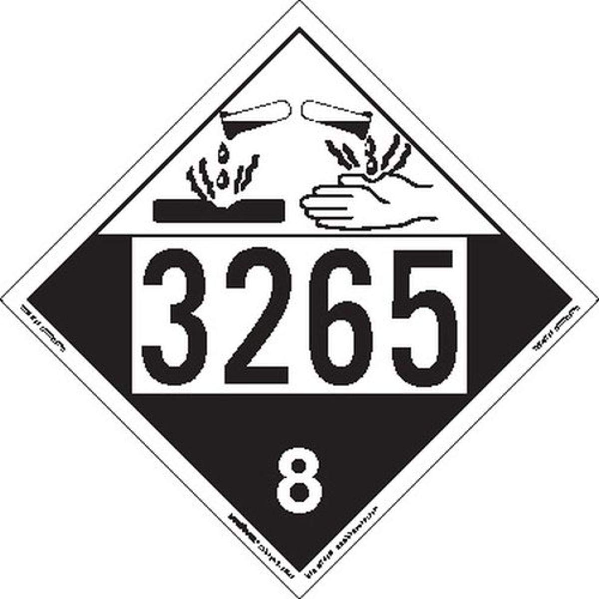Labelmaster ZEZ42922 UN 2922 Corrosive Hazmat Placard, E-Z Removable Vinyl (Pack of 25)