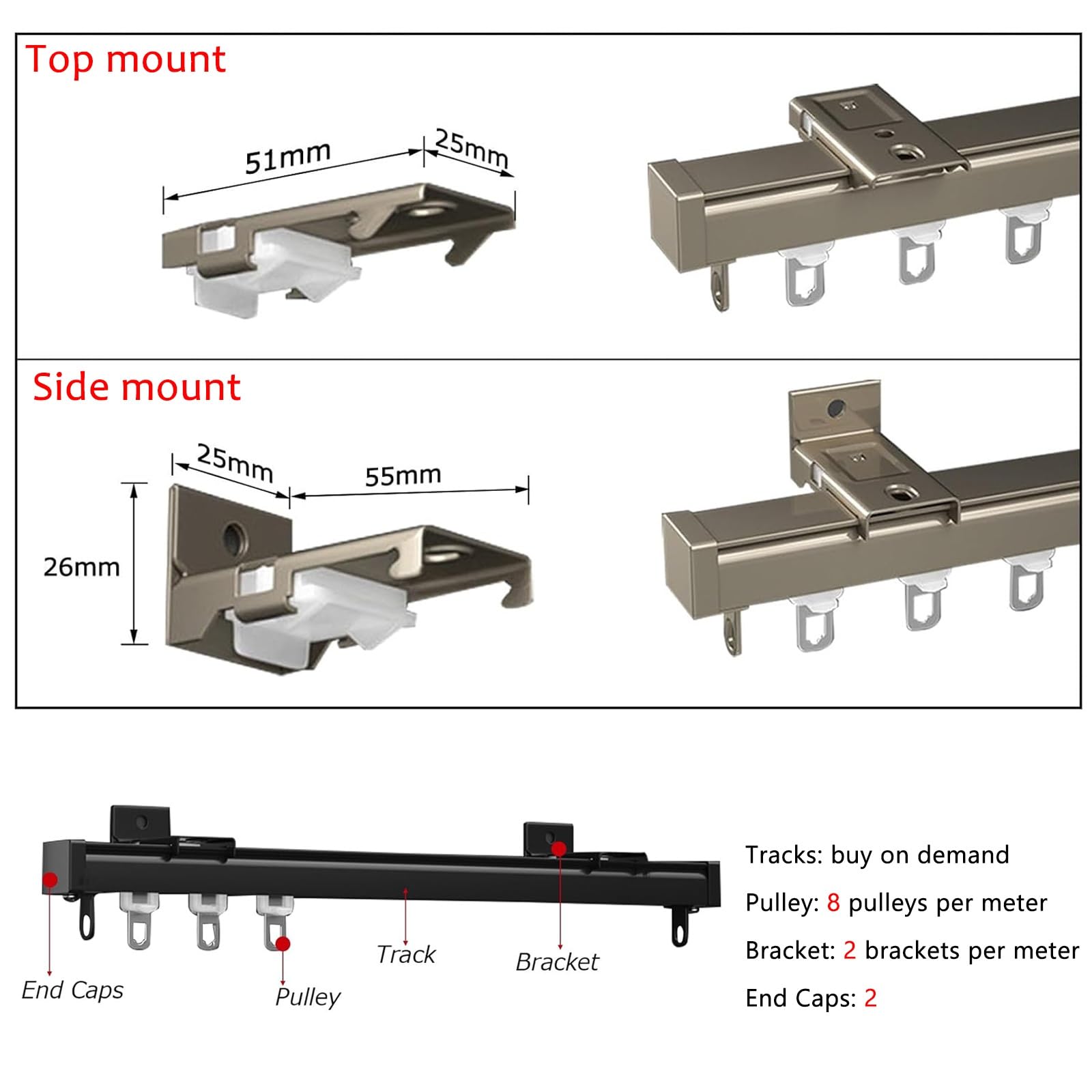 Wysokiej jakości regulowany aluminiowy system karniszy do zasłon - naścienne karnisze i szyny 50-500 cm do zasłon i ścianek działowych - elegancka biel z łatwym montażem i płynnym przesuwaniem
