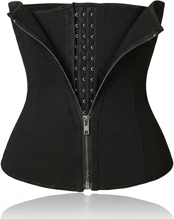 Tabanzhe 1Pc Waist Trainer for Women,Waist Trainer Corset Tummy Control Body Shaper, Adjustable Hook & Eye Sweat Belt with Back Support, Slimming Corset ShapewearBlack