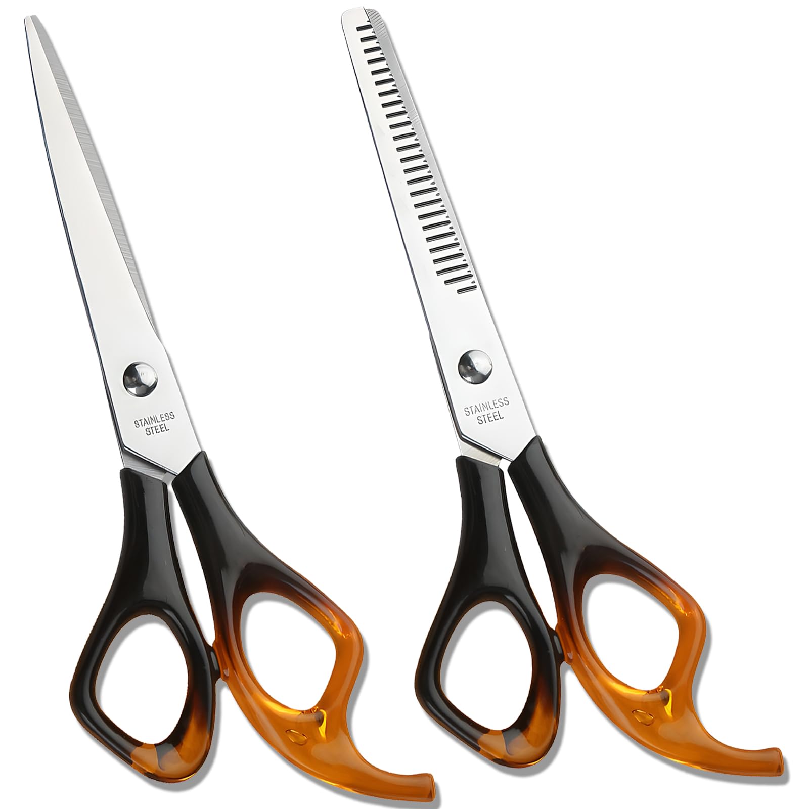 Jaasuee Professional Hairdressing Scissors Thinning Shears Kit, Barber Texturizing Salon Razor Edge Scissor, Japanese Stainless Steel, 6.88 Inch,