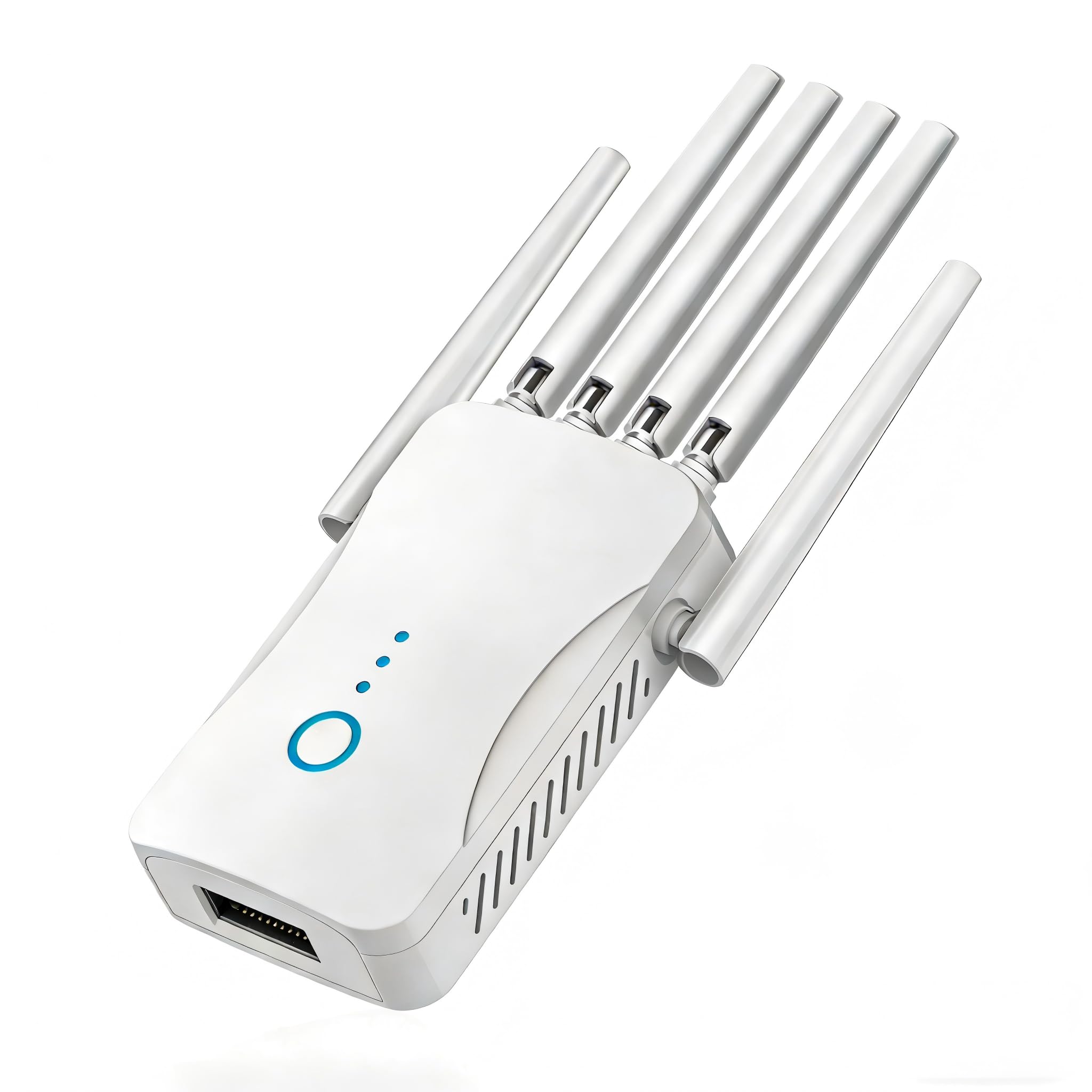 Repetidor WiFi Potente Amplificador Señal, Extender Largo Alcance 6 Antenas, Modo Repetidor/Ap, Cobertura 9000 ft², Hogar y Oficina, Instalación Sencilla (Blanco)