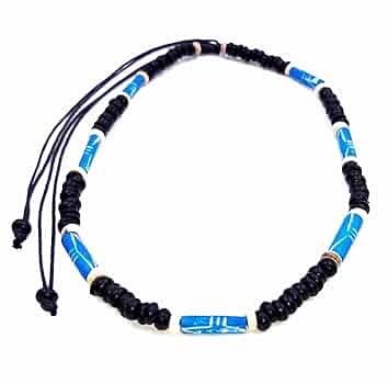 Collana Surf In Legno E Perle - Ciondolo Tribale Con Cocco, Girocollo Regolabile Uomo/Donna - Foto 8