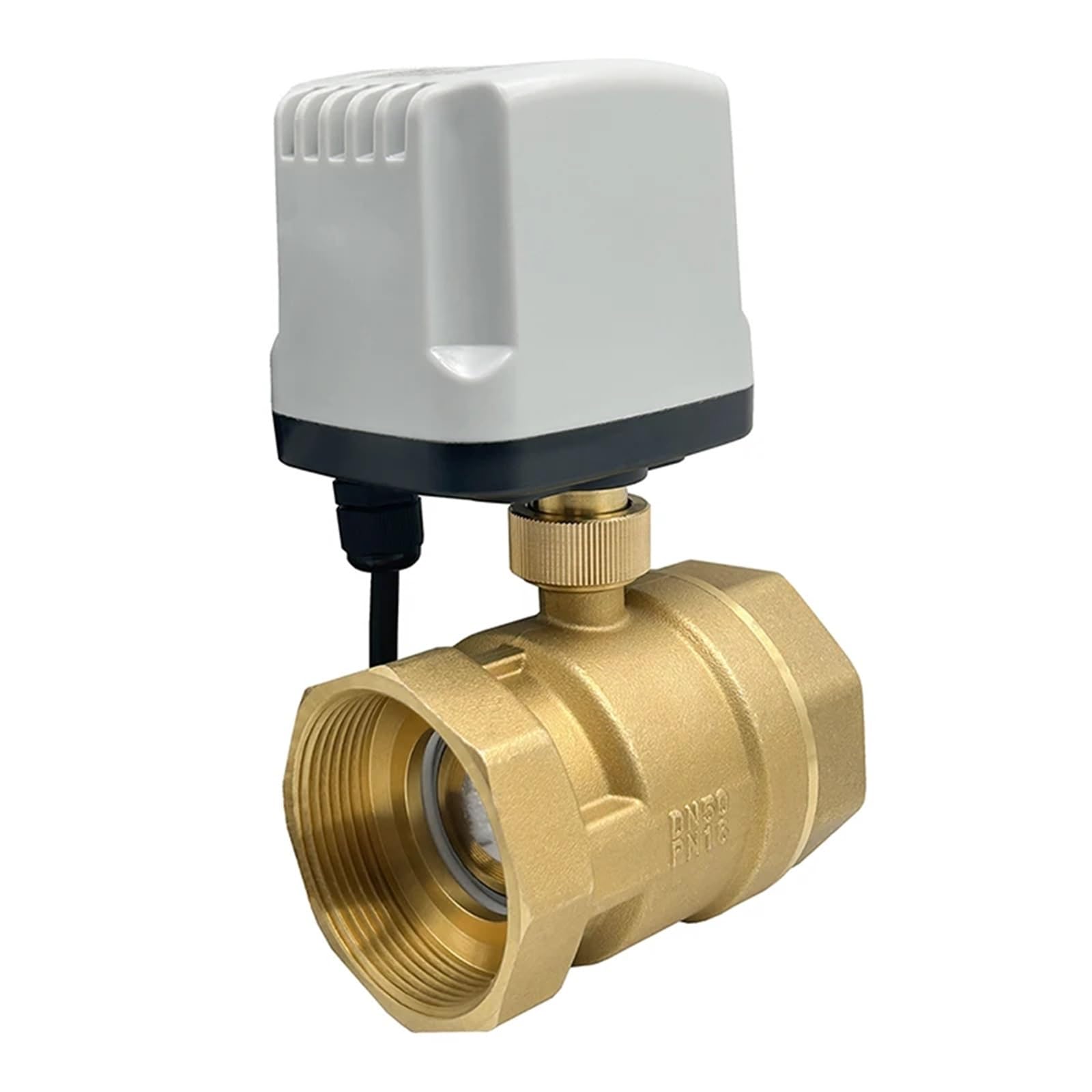 TREDSWQCV DN50 Waterproof Electric Motorized Thread Ball Valve Brass AC220V 2 Way 2-Wire 1.6Mpa with Actuator For water gas oil(AC110V-240V-NO)