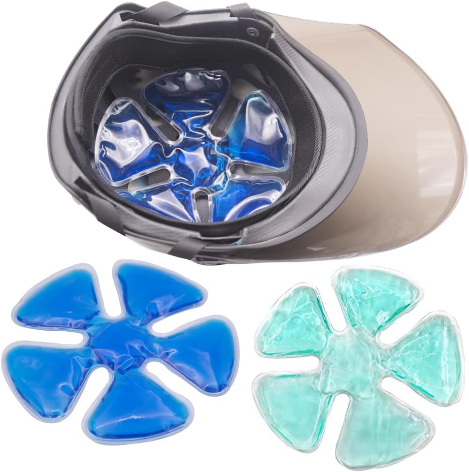 Ice Pack for Hard Hat, Helmet Ice Packs Headache Cool Down Cold Pack Soothing Fever Migraine Gel Cooling Pack for Catcher Helmets, Riding Helmet, Keep Cool (Teal (2 Pack))