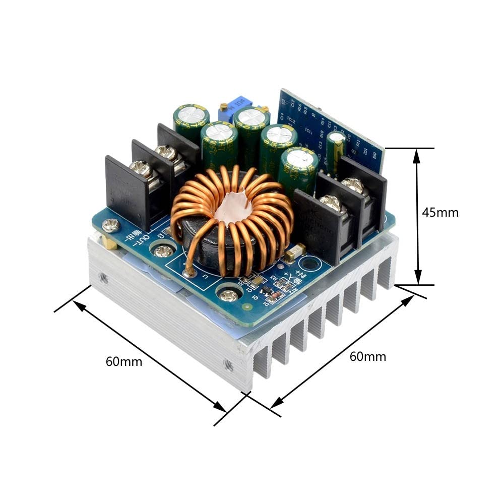 DONGKER Módulo reductor SZ-BK0612, DC-DC 10.5V-60V a 0-45V Buck módulo de fuente de alimentación 400W estabilizador electrónico de voltaje
