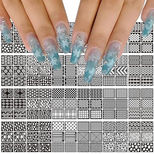 MOLILON Airbrush Stencils for Nails Air Brush Nail Stickers Decals Printing Templates Stencil Tool...