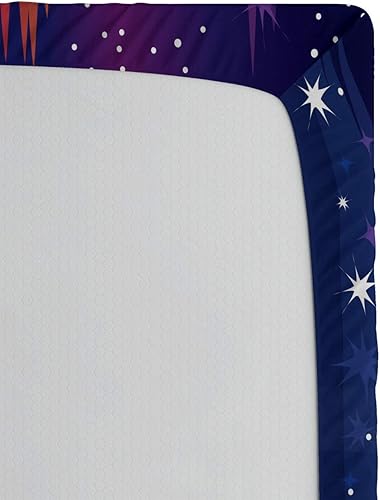 Miniatura 7 de Lunarable Aurora Borealis Fitted Sheet, Colorful Sky in The Arctic Region with Cartoon Fox on a Snow Hill, Bed Cover with All-Round Elastic Deep