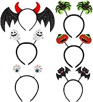 Vista 1 de CCINEE Paquete de 6 diademas de Halloween con elementos surtidos, diademas de disfraz de globo ocular, murciélago, araña, fantasma, calabaza