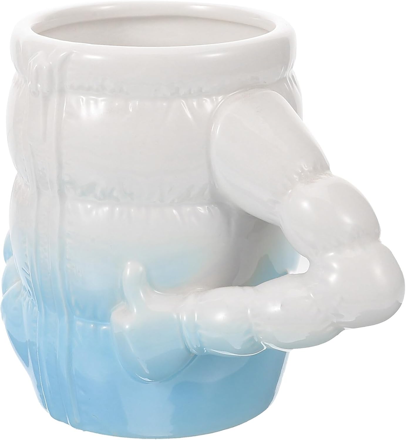Ciieeo Ceramic Shaving Soap Bowl Blue Men Shave Cup Reusable Shaving Mug Fast Lathering