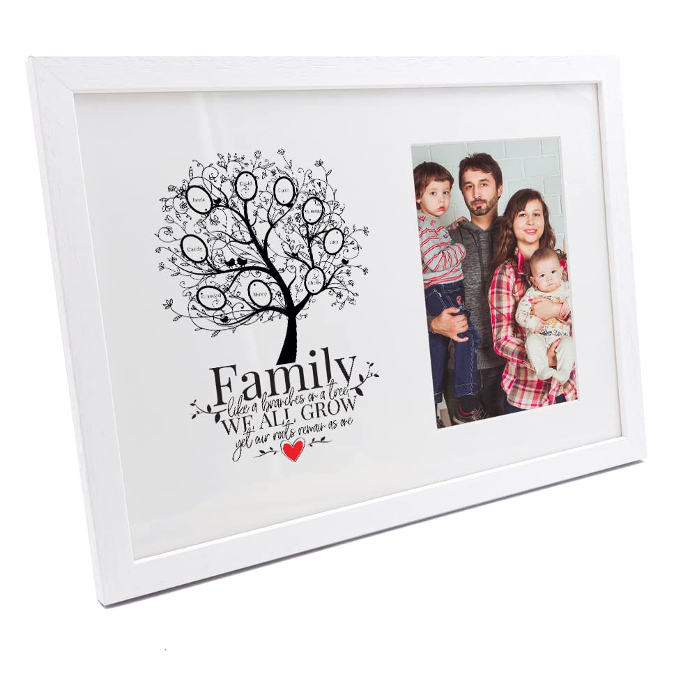 Ukgiftstoreonline White Personalised Family Like A Branches On A Tree Photo Frame