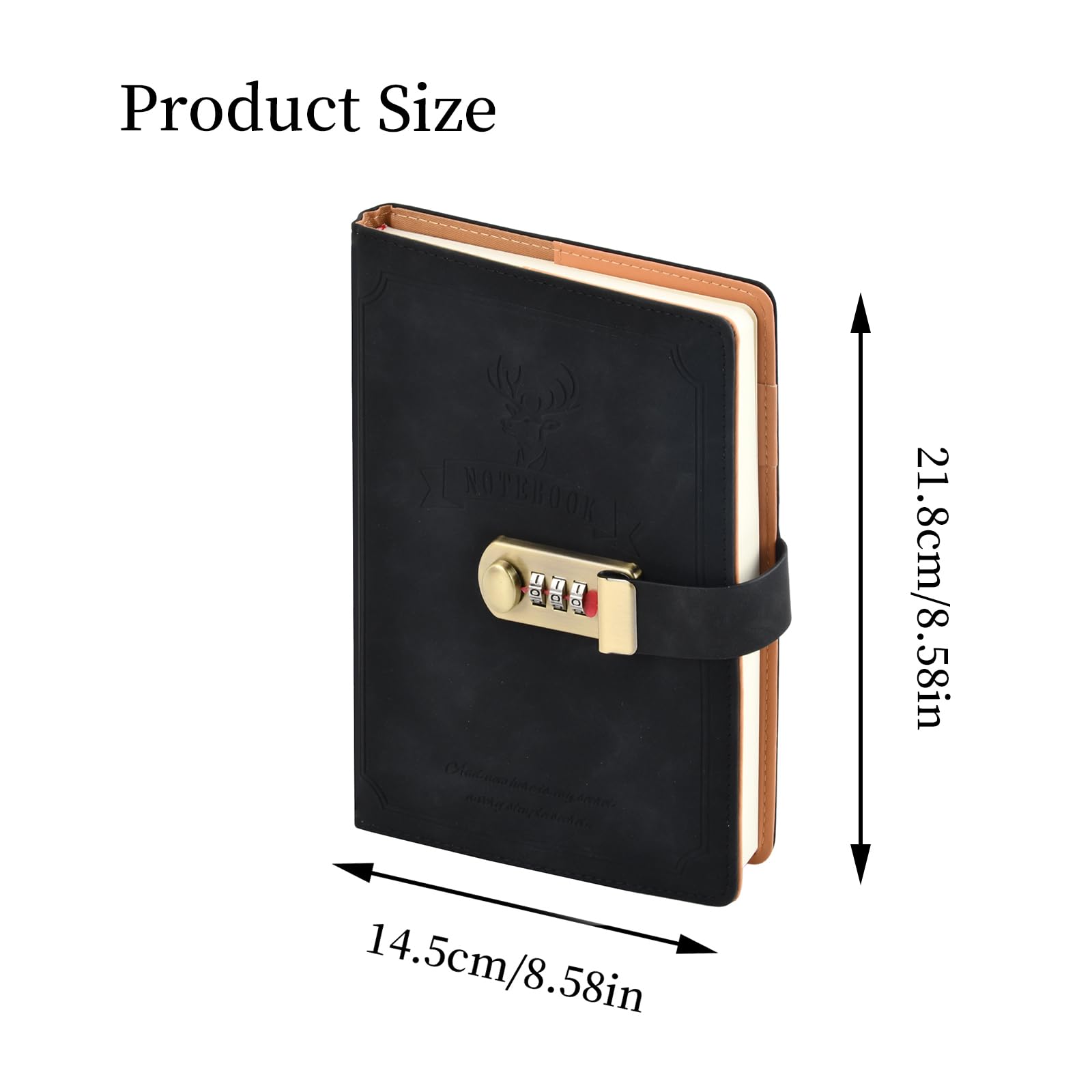 Craft Journal With Lock PU Leather 200 Pages Retro Lock Journal A5 | Shop Today. Get It Tomorrow