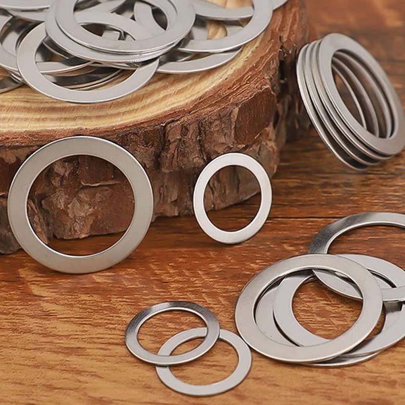Kotflügelscheiben, 100 Stück/Set, 304 Edelstahl, super-ultradünne flache Unterlegscheibe, ultradünne Unterlegscheibe, einfache Dichtung, M14- M18, Dicke 0,1/0,2/0,3/0,5 mm(17 * 24 * 1 100pcs)
