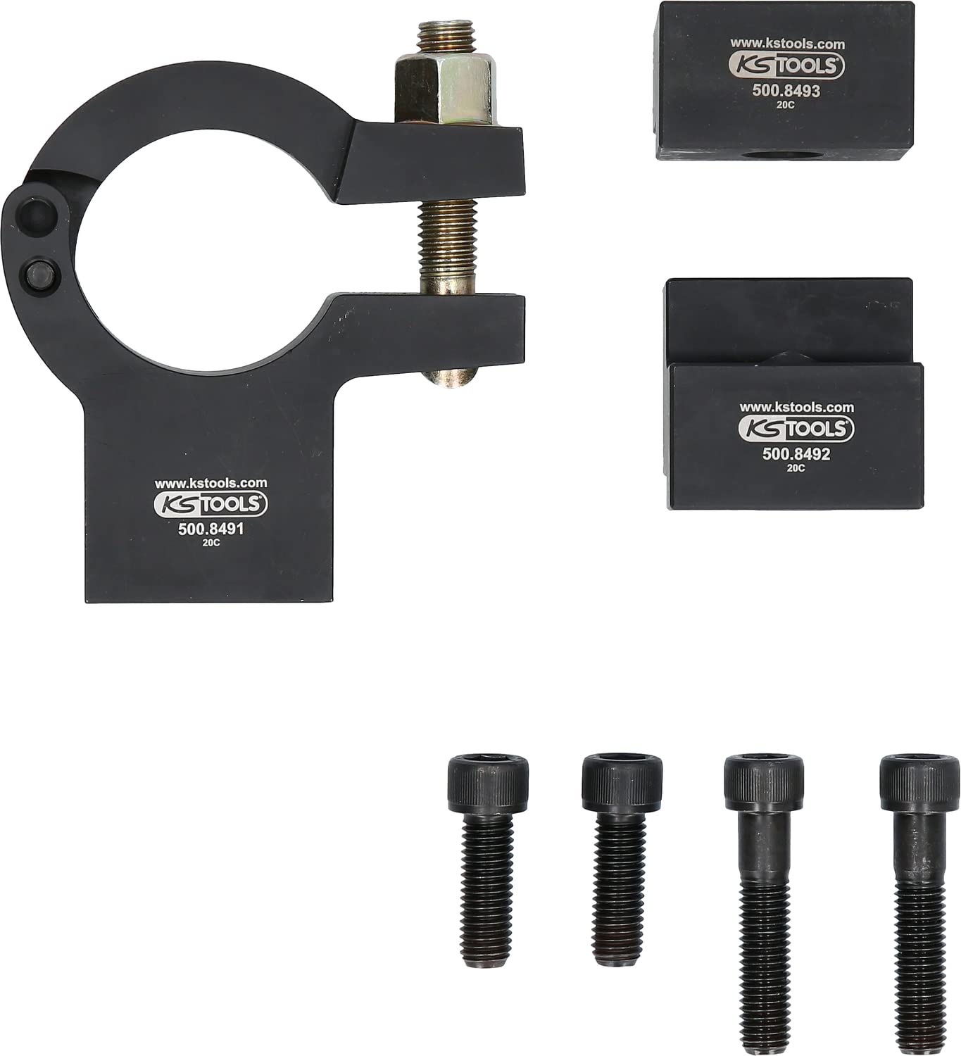 KS Tools 500.8490 Zestaw uniwersalnych uchwytów do sprężyn, 7-części