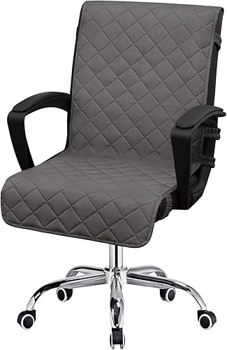 Easy-Going Funda reversible para silla de oficina resistente al agua funda suave para silla de computadora con hebilla antideslizante para sillón o