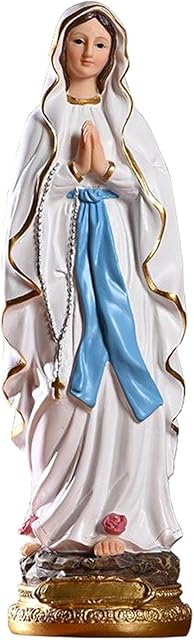sharprepublic Roman Catholic Sculpture Resin Tabletop Statue Decorative Figurine Figure Our Lady of Lourdes Virgin Mary Statue 30cm Height