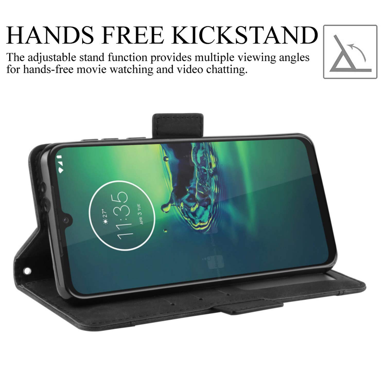 Motorola Moto G8 Plus Hülle – Leder Flip Case Mit Kartenfächern & Standfunktion