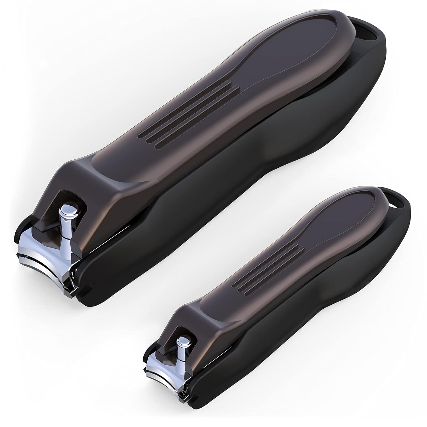 GLAMFIELDS Nail Clipper with Catcher No Splash Fingernail Toenail Clipper Stainless Steel Nail Cutter Nail Trimmer Good Gift