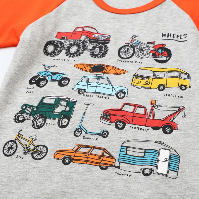 Toddler Boys Sweatshirts Cotton Round Neck Long Sleeve Sweater Cartoon Car Print Casual Autumn Pullover Top3