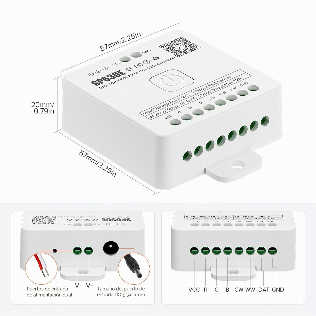 BTF-LIGHTING 4 Zonas 2.4GHz RF Remoto RB3&SP630E Bluetooth Controlador Kit