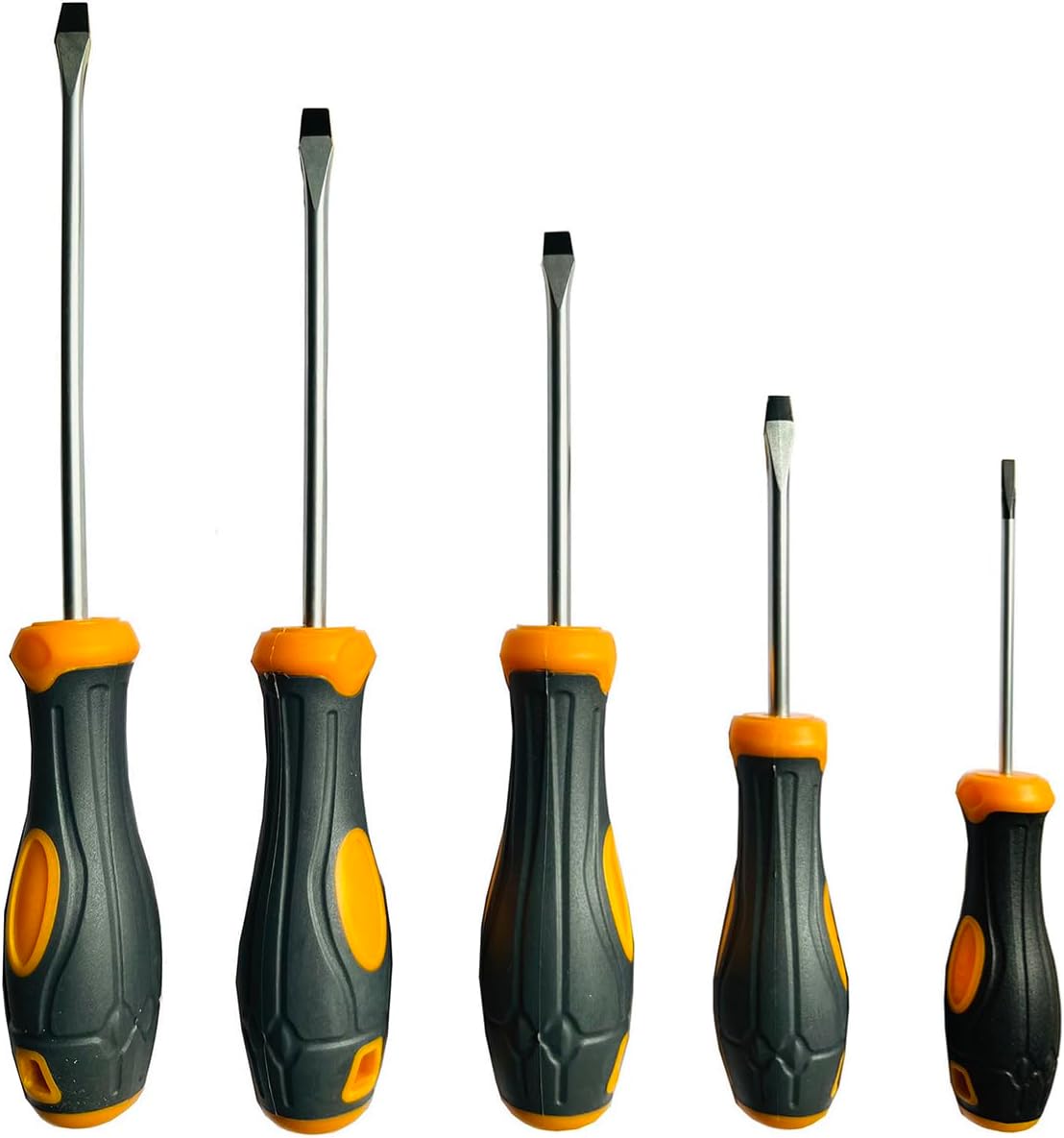 5-Piece Flat Head Magnetic Pointed Screwdriver, Precision Tools Set with 3 x 75 mm, 5 x 75 mm, 6 x 100 mm, 6 x 125 mm, 6 x 150 mm for Home, Automotive and DIY Projects