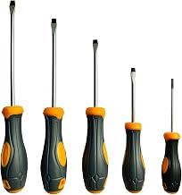 Lot de 5 tournevis magnétiques à tête plate - Outils de précision - 3 x 75 mm, 5 x 75 mm, 6 x 100 mm, 6 x 125 mm, 6 x 150 mm - Pour projets domestiques, automobiles et de bricolage