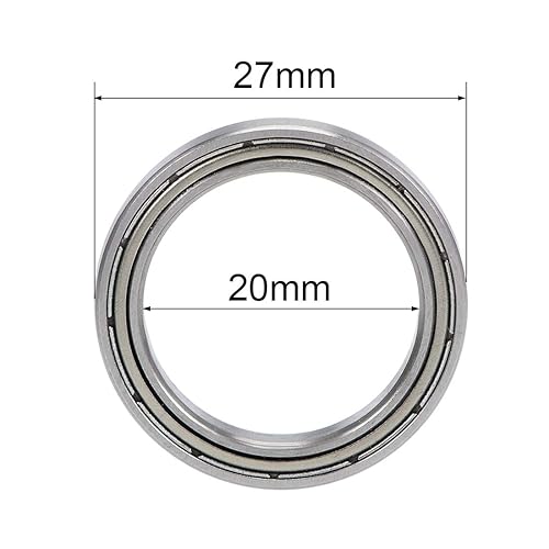 Miniatura 4 de uxcell 6704ZZ Rodamientos rígidos de bolas Z2 0.787 in x 1.063 in x 0.157 in doble blindado acero cromado 2 piezas