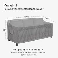Vista 2 de PureFit Funda impermeable para sofá de exterior, funda para muebles de sofá de patio, funda de 3 plazas para exteriores con ventilación de aire
