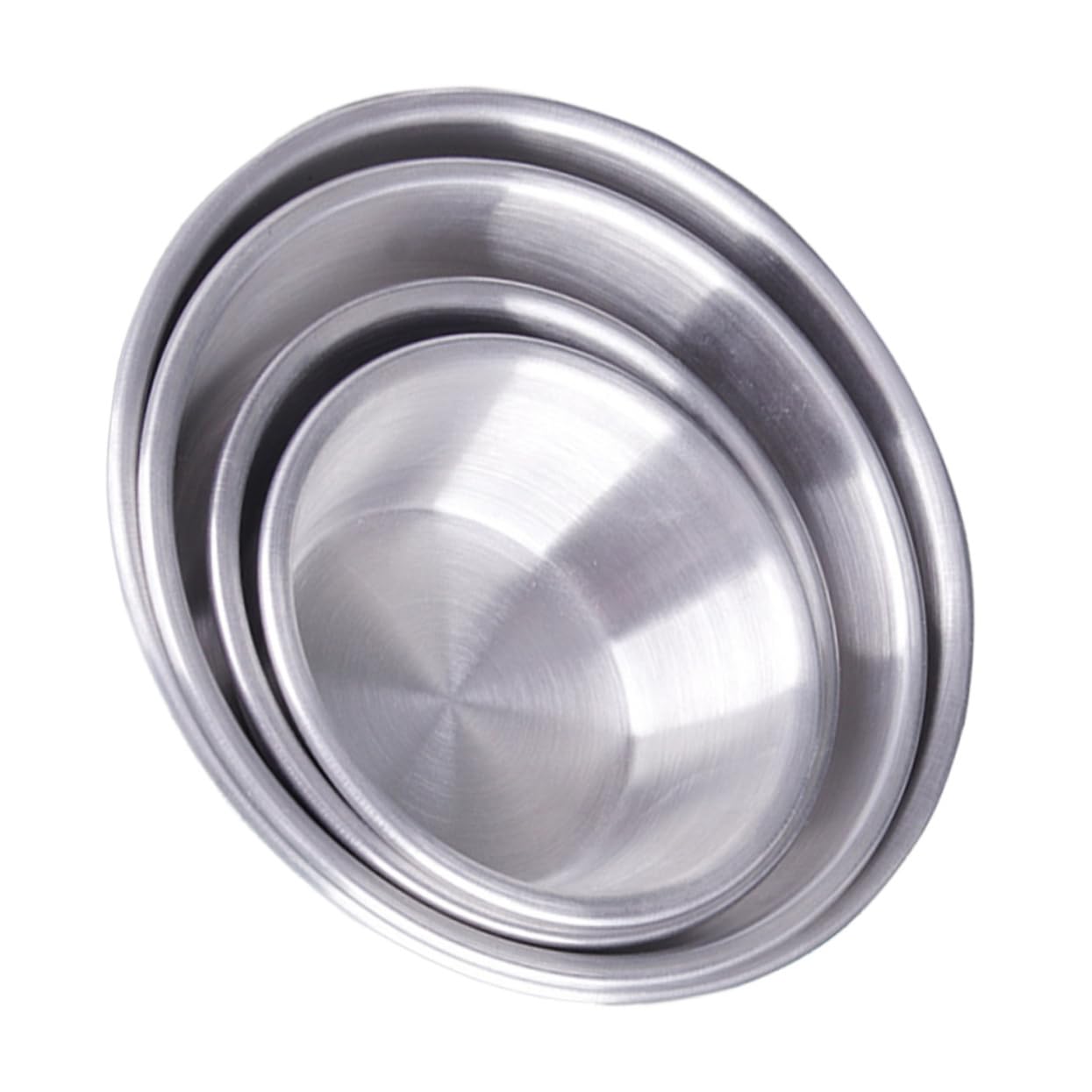 VINTORKY 4pcs Stainless Steel Dipping Dish Seasoning Dishes Soy Sauce Container Seasoning Bowl Ring Tray Candy Plate Condiment Plate Finger Food Dips Holder Kit Sweet Plate Silver re-usable