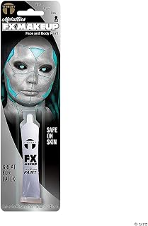 Tinsley Transfers FX Makeup - Face and Body Paint - Water-Based Cream - 7g / 0.24 oz Tube (Metallic Silver), 1 Count
