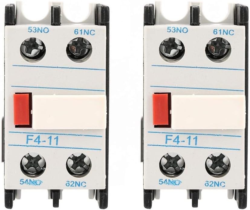 10A AC Contactor Auxiliary Contact 1NO/1N 2 PCS 2 Pieces Accessories Block CJX2 AC Contactor F4-11 Fits LADN11