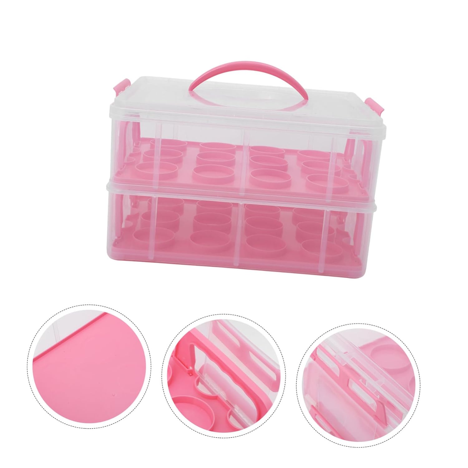 Gatuida Cake Carrier Box Transparent Two Dessert Packaging Lid Cupcake Display Box for Treats for Transporting Cakes and Pastries