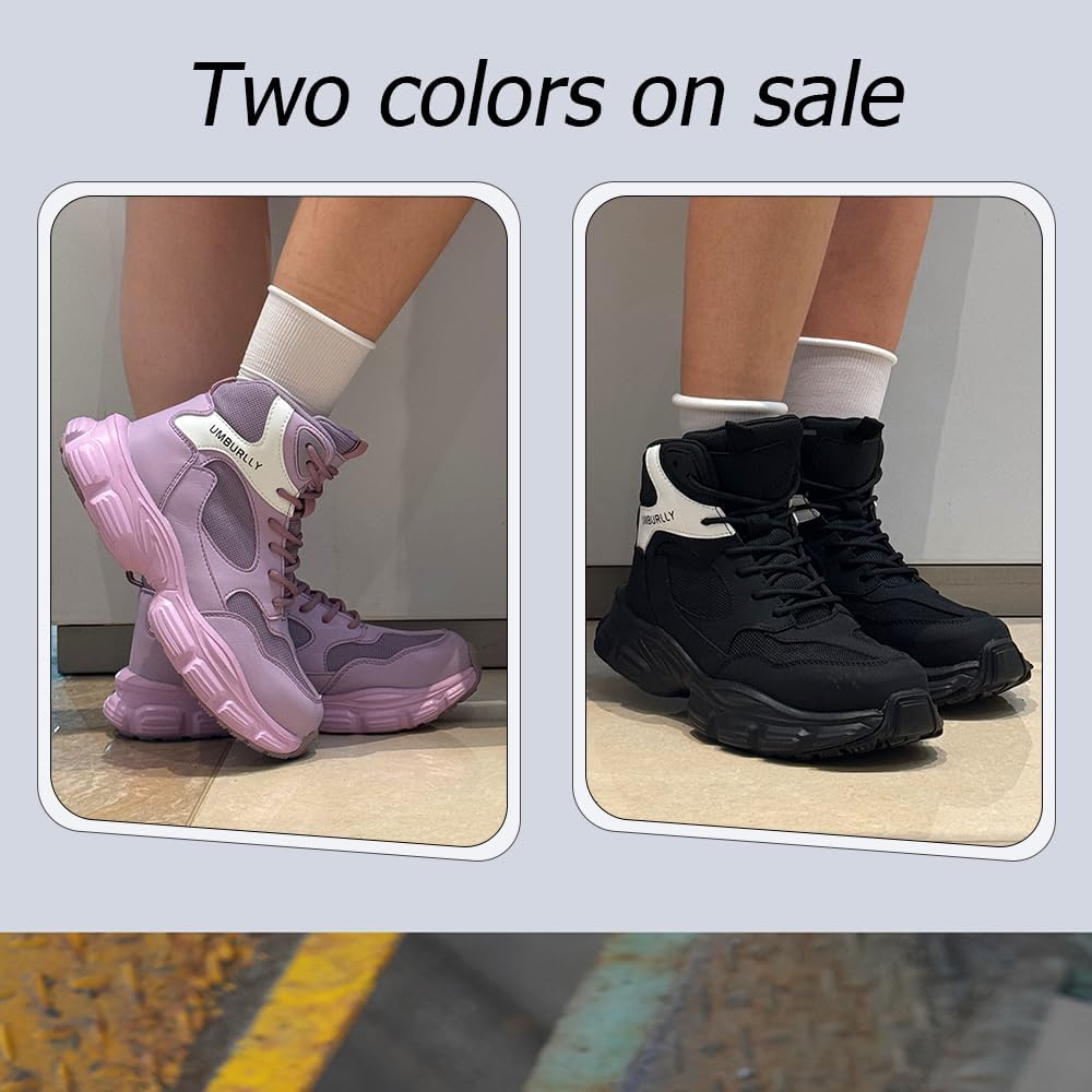 Micoklinlin Steel Toe Shoes for Women Lightweight Waterproof Work Safety Boots Smash and Puncture Resistant Hiking Sneakers