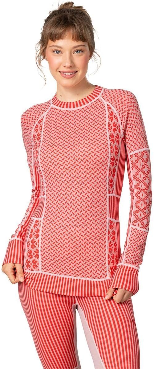 Kari Traa Smekker Long Sleeve Women's Base Layer Top - 100% Merino Wool Fitted Knit Thermal Shirt