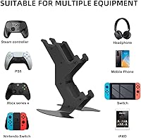 Vista 3 de Controller Holder, Game Controller Rack Headset Stand for Xbox Series X S Xbox one PS5 PS4 NS PC Headset , Aluminum Metal Headset Mount