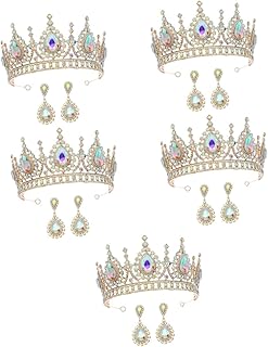 5 Conjuntos De Brincos De Strass Para Mulheres Brincos Para Cabeça De Casamento Kits De Joias Para Cabeça De Noiva Strass Brincos Femininos Meninas Coroa De Strass Brincos