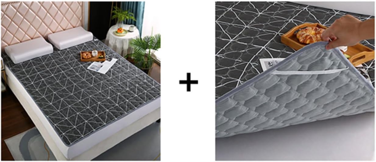Cooling Mattress pad, Soft to The Touch, Cooling, 120 * 200cm, Half-Size Mattress pad, Plain, with Elastic at The Four Corners, Smooth (Color 3, 90 * 190cm)