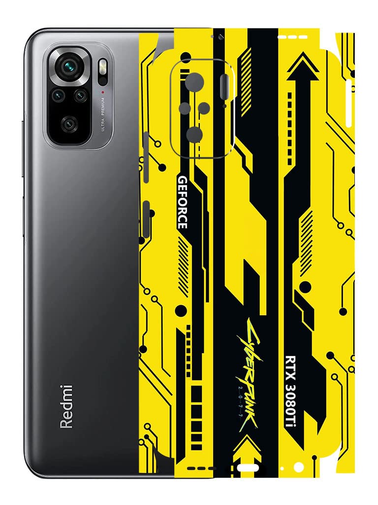 AtOdds - Redmi Note 10s Mobile Back Skin Rear Screen Guard Protector Film Wrap with Camera Protector (Coverage - Back+Camera+Sides) (Yellow Cyberpunk) (B0B8Z6MBM2) Amazon Price History, Amazon Price Tracker