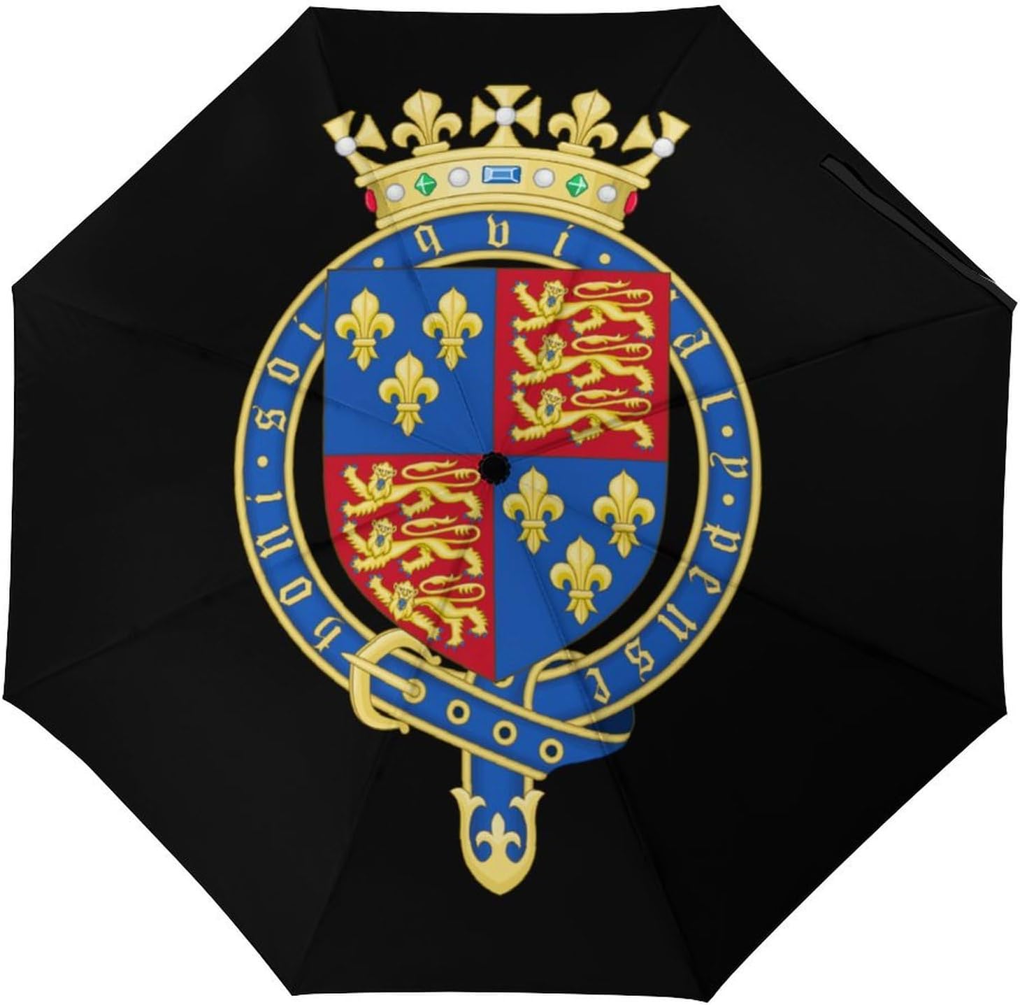 Royal Coat of Arms of England Compact Umbrella 3 Folding Windproof Automatic Umbrellas Portable Travel Accessories
