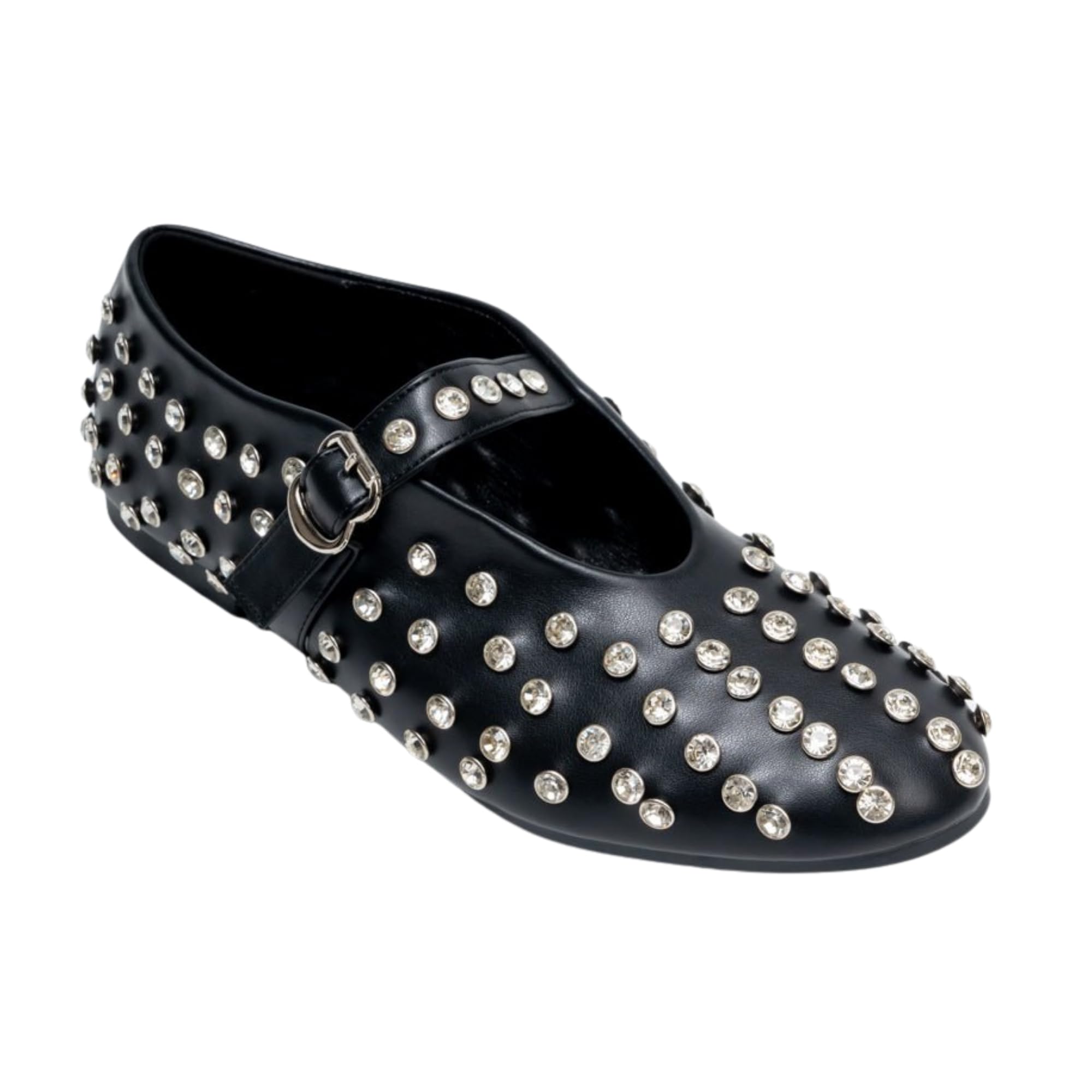 The Glam Studded - Women's Black Ballerinas |-image-2