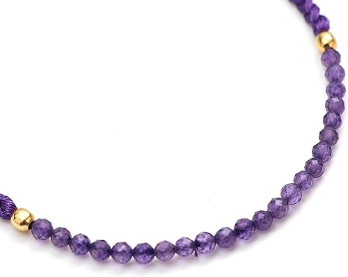 Miniatura 7 de Gempires Mother's Day Gift Natural Purple Amethyst Braided Bracelet, February Birthstone Bracelet, Gemstone Bracelets Gift For Women (Amethyst)