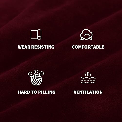 Miniatura 6 de MAXIJIN Fundas de cojín elásticas de terciopelo para cojines de sofá individuales con parte inferior elástica (2 fundas de cojín de sofá, rojo vino)