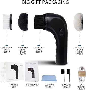 Electric Shoe Shine Kit, Sansent Electric Shoe Polisher Brush Shoe Shiner Dust Cleaner Portable Leather Care Kit for Shoes