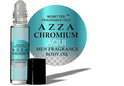 MOBETTER FRAGRANCE OILS AZZA CHROMIUM AQUI - Aceite corporal de colonia para hombre, rollo de 13 onzas en botella de vidrio MOBETTER FRAGRANCE OILS AZZA CHROMIUM AQUI - Aceite corporal de colonia para hombre, rollo de 13 onzas en botella de vidrio