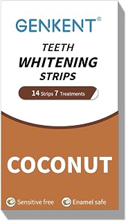 GENKENT Teeth Whitening Strips (7 Treatments) Coconut, Dry Strip Technology, Non-Slip, Enamel-Safe Strips for Sensitive Teeth